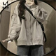 漫蔻依設(shè)計(jì)感小眾休閑棒球服上衣2025春季新款百搭美式復(fù)古夾克外套女 灰色外套 S