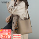 viney牛皮包包女包大容量水桶包輕奢斜挎單肩生日禮物高級感送女友老婆