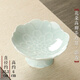 竹茗堂陶瓷蓮瓣中式復古高腳盤(pán)高足禪意點(diǎn)心盤(pán)供佛盤(pán)糕點(diǎn)盤(pán)果盤(pán)干果托盤(pán) 花朵高腳茶點(diǎn)盤(pán)【影青】 1層