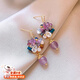溥畔精致超仙紫色花朵蝴蝶耳環(huán)輕奢高級感氣質(zhì)優(yōu)雅耳釘甜美水晶花耳飾 紫色蝴蝶耳環(huán)