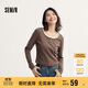 森馬（Semir）長(cháng)袖T恤女短款撞色打底衫簡(jiǎn)約風(fēng)秋季假兩件修身衣服101524101005