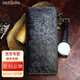 赫澤瓊斯HEZZJONES原創(chuàng  )手工錢(qián)夾長(cháng)款牛皮錢(qián)包男女簡(jiǎn)約復古真皮錢(qián)包瘋馬皮錢(qián)夾情侶錢(qián)包手機包 雕花黑色