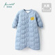 棉棉柔寶寶睡袍冬季嬰兒睡衣秋冬款夾棉加厚兒童加絨純棉男童女幼兒睡袋 霧灰藍 100