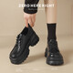 ZHR樂(lè )福鞋女學(xué)院風(fēng)厚底JK女鞋通勤減齡系帶英倫單鞋女 JF60 黑色 37 