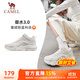 駱駝（CAMEL）加絨女鞋高幫休閑父親秋冬保暖棉鞋 K23C36L3030 深米 38