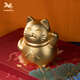 銅師傅 《招財貓（真金鎏鍍）》客廳 桌面 銅擺件 家居裝飾工藝品