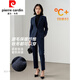 皮爾卡丹（pierre cardin）小個子西裝外套女秋冬黑色面試職業(yè)新款西服正裝套裝感工作服優(yōu)雅 藏藍(lán)色套裝【秋冬款】磨毛｜ 加厚 S 適合83-93斤可穿