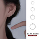 Lnieer999足銀素圈耳釘女高級感圓圈耳環(huán)耳圈養(yǎng)耳洞耳骨釘夏季高級耳飾 10mm【適合一般耳垂】