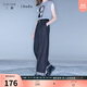 三彩2025秋季新款原色牛仔褲寬松闊腿褲長(cháng)褲休閑女 經(jīng)典黑 S 155/64A