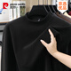 皮爾卡丹（pierre cardin）純棉德絨長(cháng)袖t恤男士秋冬季半高領(lǐng)衛衣男加厚保暖上衣打底衫男 黑色 L 【115-135斤】