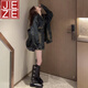 JEZE美式復(fù)古水洗牛仔外套女2024春秋季新款感寬松夾克上衣潮 深藍(lán)色【z】【牛仔外套/外套女/小香風(fēng) M 【建議95-105斤】