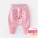 梔潔寶寶褲子秋冬外穿1歲嬰兒加絨屁屁褲冬裝男小童加厚PP褲保暖棉褲 加絨粉小兔 【需要拍大一碼】適合18-8度 90 cm