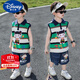 迪士尼（Disney）哪吒衣服男童無(wú)袖套裝夏季條紋背心2025新款帥氣男寶寶夏款兩件套 綠色 亮燈 120 cm(建議105-115cm 4-6周歲)