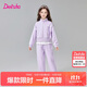 笛莎童裝兒童女童套裝2025年春季中大童學(xué)生春秋裝衛衣長(cháng)褲 紫色 160
