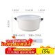 川島屋（KAWASIMAYA） 陶瓷碗上班族可微波爐加熱專(zhuān)用飯碗帶蓋圓型保鮮碗便當盒 7.4英寸雙耳保鮮碗