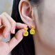 御龍鏡碎碎冰黃金耳釘女 999足金爆閃5G方糖耳環(huán)幾何方牌耳飾情人節(jié)禮物 附送鑒定證書