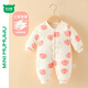 迷你木木屋嬰兒冬季衣服長(cháng)袖連體衣男寶女寶冬天夾棉保暖哈衣 水蜜桃 80 