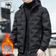 西域駱駝（VANCAMEL）羽絨服男冬季加厚保暖鴨絨休閑簡(jiǎn)約潮流短款外套男 黑色 XL