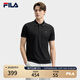 FILA 領(lǐng)航POLO|斐樂(lè )官方男裝針織POLO2025夏季新款時(shí)尚休閑涼感短袖 正黑色-BK XL 180/100A/XL