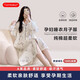 多米貝貝孕婦睡衣產(chǎn)后哺乳純棉月子服夏季薄款哺乳睡衣產(chǎn)婦待產(chǎn)喂奶家居服 荷葉領(lǐng)月子裙-長(cháng)袖--米色竹子 L碼【適合90-130斤】