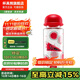 杯具熊（BEDDYBEAR） 漁夫帽玻璃杯女學(xué)生便攜水杯韓國帶蓋透明卡通印花杯子隨手杯 紅色西瓜430ml