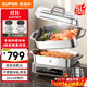 蘇泊爾（SUPOR）家用多功能涮肉烤魚(yú)烤肉鍋 智能電蒸鍋 電煮鍋 電火鍋 多用途分體式不粘料理鍋 電熱鍋H50FC288A