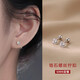 彩萊婭999足銀鋯石耳釘女養(yǎng)耳洞螺絲擰扣耳骨釘睡覺(jué)免摘耳棒新款耳飾品 999銀閃耳釘 5mm螺絲款 純銀999材質(zhì)