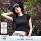 Calvin KleinJeans春夏女士簡約字母時尚ck辣妹重磅微彈正肩短袖T恤J221171 BEH-太空黑 XS