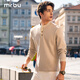 Mr.Bu布先生亨利領(lǐng)長(cháng)袖T恤男2025早春撞色華夫格肌理面料上衣KT15656 青銅綠 L (175)