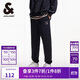 杰克·瓊斯（JACK&JONES） 松緊彈力抽繩腰頭法斗狗刺繡裝飾潮流舒適百搭衛褲男裝22511D012