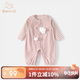 班喜迪嬰兒衣服秋裝嬰幼兒連體衣寶寶超萌可愛(ài)外出服背帶褲套裝春秋爬服 粉色 90