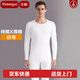 三槍 內衣男中厚全棉抗靜電純棉內衣寬松圓領(lǐng)棉毛衫秋衣秋褲保暖套裝 白色 XL (175/95)140-150斤