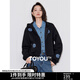 初語(yǔ)【插畫(huà)師聯(lián)名】花朵外套女2024年秋季新款休閑連帽拉鏈開(kāi)衫 黑色預售10-21 M