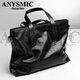 ANYSMIC奢侈高端品牌男士公文包高檔商務(wù)時(shí)尚手提包時(shí)尚輕便通勤電腦包 黑色 大包