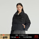 艾萊依（ERAL）短款羽絨服新款極簡(jiǎn)拼接短裝時(shí)尚設計感鴨絨冬季保暖外套 炭黑 S 155【建議80-110斤】