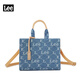 Lee復古老花Cabas托特包女士滿(mǎn)印花手提包時(shí)尚牛仔單肩包百搭斜挎包 牛仔藍