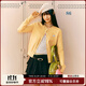 Mmlg開(kāi)衫毛衣女2025早秋新款韓里韓氣圓領(lǐng)慵懶感女修身短款針織衫外套 黃色 S