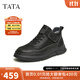 他她（TATA）英倫復古高幫板鞋男士真皮休閑厚底馬丁靴冬商場(chǎng)同款OBM01DD3 黑色（毛里） 40