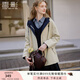香影卡其色連帽風(fēng)衣外套女2025秋裝新款復古巴恩風(fēng)小個(gè)子純棉上衣 淺卡其 S 55/80A/85-95斤