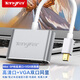 TengfeiMiniDP轉(zhuǎn)HDMI VGA二合一轉(zhuǎn)換器迷你DP雷電接口4K高清轉(zhuǎn)接頭適用蘋果微軟筆記本電腦接顯示器投影儀 【高清口+VGA】4K款-合金銀