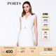 PORTS寶姿 新品女裝條紋西裝領(lǐng)無(wú)袖連衣裙ALN8D078FFB009 米白色條紋 8