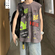 寫(xiě)璇 背心男女運動(dòng)寬松坎肩夏季健身坎袖跨欄無(wú)袖嘻哈潮流速干男士馬甲韓版港風(fēng)薄款個(gè)性 灰色背心 L