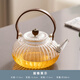 禾艾蘇（heisou）耐熱玻璃茶壺圍爐煮茶壺提梁壺水果茶壺茶具套裝居家辦公泡茶壺 透明南瓜提梁壺900ml