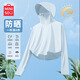 名創(chuàng)優(yōu)品（MINISO）防曬衣女2025新款夏季小個(gè)子薄款斗篷披肩防曬服寬松戶外皮膚衣潮 冰川藍(lán) M 160 (冰絲防曬 UPF50+)