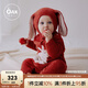 OAK FAMILY新生嬰兒連體衣圣誕拜年服冬款半邊絨滿(mǎn)月寶寶過(guò)年服連身爬服 半邊絨連體衣（寶寶款,不含帽子) 73cm