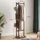 實(shí)木掛衣架落地衣帽架臥室多功能簡(jiǎn)易玄關(guān)辦公室衣服架落地衣架 雙桿【銅素款】胡桃色