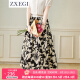 ZXEGI雪纺半身裙女新款夏季小个子复古设计感小众碎花气质修身裙子 花色 XL