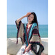 Pearl Diary云南旅游外搭民族風(fēng)披肩女針織衫新疆西藏雪山拍照毛衣女斗篷披風(fēng) 天藍(lán)色【民族風(fēng)披肩】