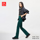 優(yōu)衣庫女裝AIRism高彈力喇叭緊身褲防紫外線(xiàn)打底防曬480809 59 墨綠色 L /160/72A