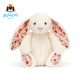Jellycat花布邦尼兔動物毛絨玩偶兔子玩偶兒童禮物送禮娃娃生日禮物擺件 白芮（乳白色） Medium